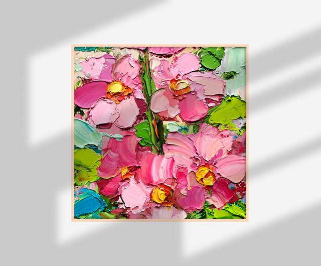 NO.106】タチアオイの絵画ポスター☆油絵ヴィンテージアート