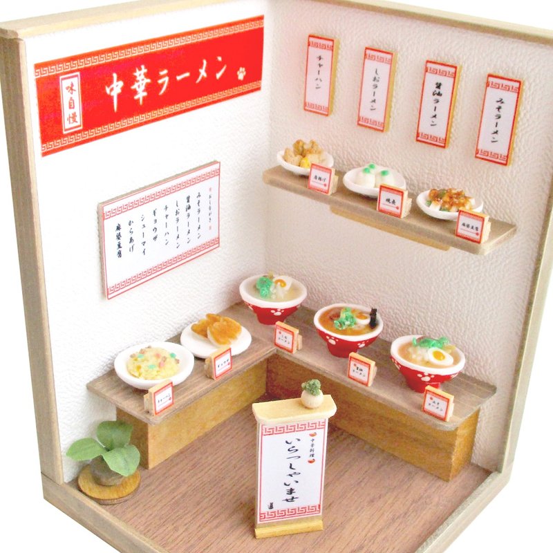 ミニチュア中華料理店　ミニチュアフード - 擺飾/家飾品 - 木頭 紅色
