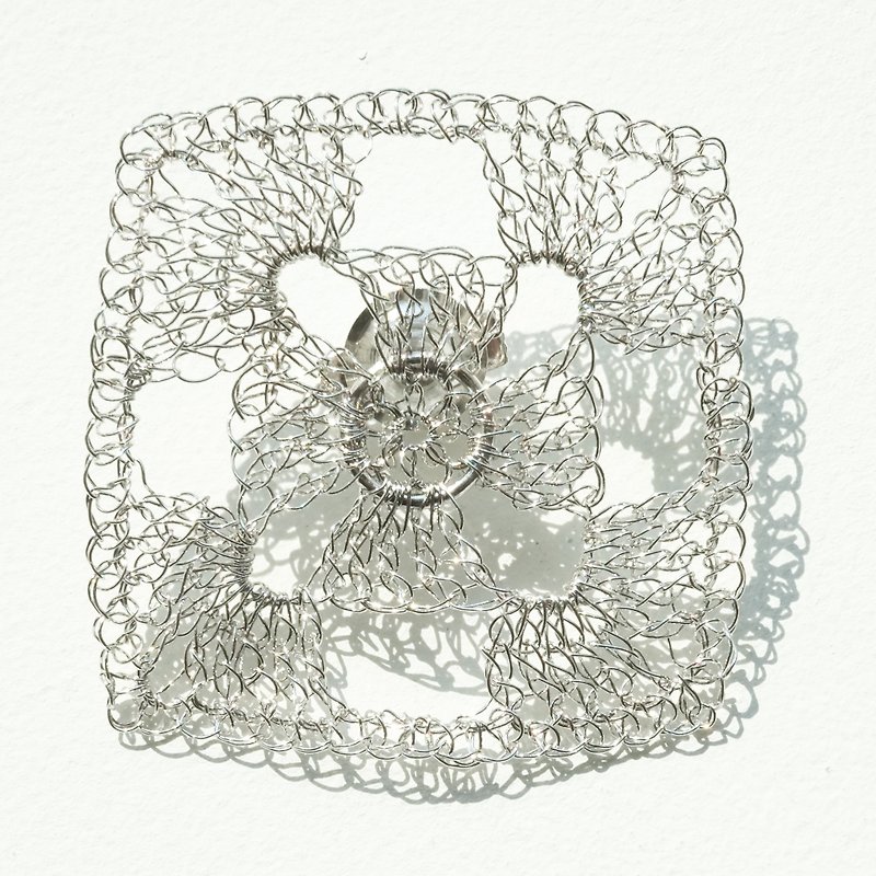Square Brooch - Brooches - Other Metals Gray