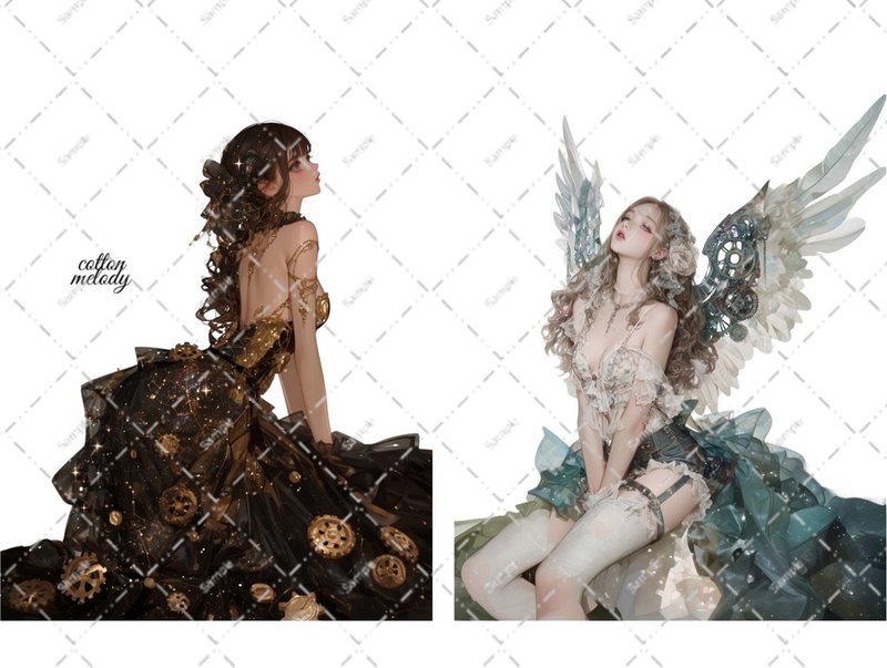 original sticker no.5654 人物ステッカー オリジナルステッカー 人物ステッカー 女の子ステッカー オリジナル人物ステッカー - 貼紙 - 紙 