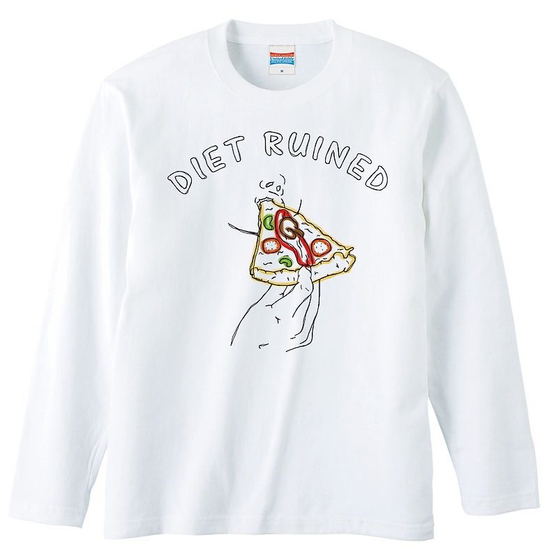 ロングスリーブTシャツ / Diet ruined 2 - Tシャツ メンズ - コットン・麻 ホワイト