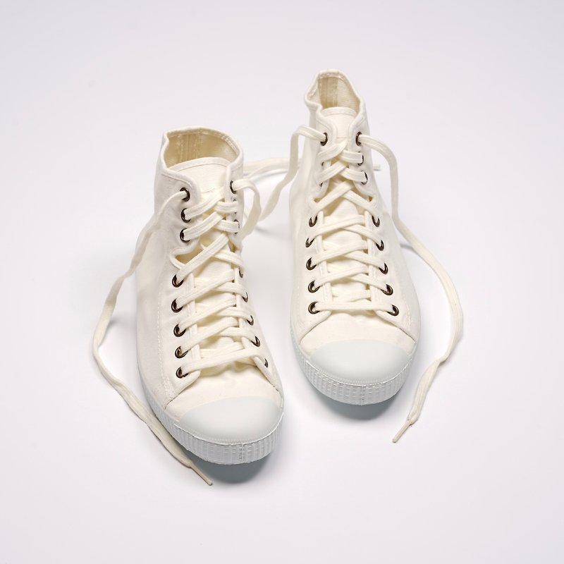 西班牙帆布鞋 CIENTA 61997 05 白色 經典布料 大人 高筒 - 女休閒鞋/帆布鞋 - 棉．麻 白色