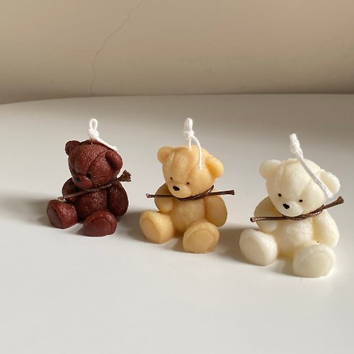 Chubby Candle Lab 【動物系列】復古泰迪熊 造型蠟燭 可愛滿分