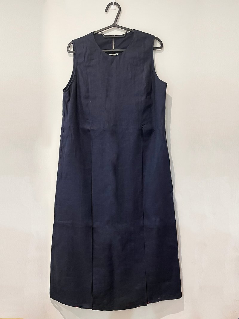 [Senzhihai] Mori linen box fold temperament dress - Zhangqing