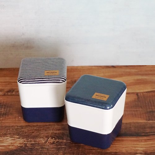padou Reunion Tapered 2-Tier Lunchbox Denim Jeans Compact Container Box Made In Japan