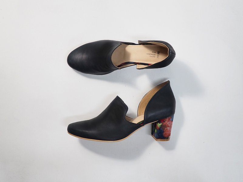 Aihua Lefu (high heel)-Nicolette - High Heels - Genuine Leather Black