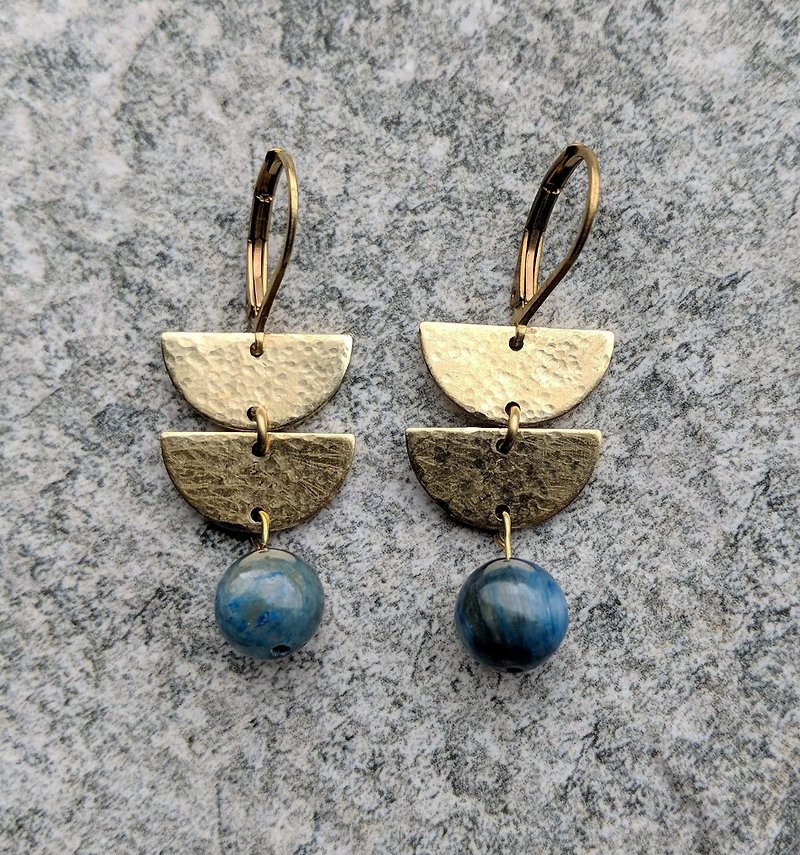 Double Moon Earrings - Earrings & Clip-ons - Semi-Precious Stones 
