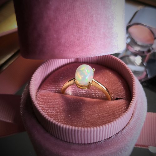 1.2カラットオパールオパールクラシックKゴールドヒョナ結婚指輪
