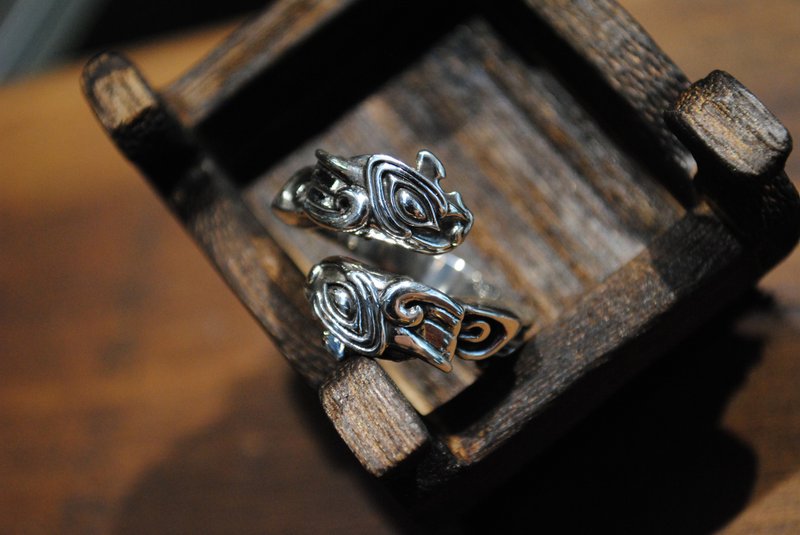 Bronze Souls/Handmade Silver/Ring/Singing Snake Ring - แหวนทั่วไป - เงิน สีเงิน