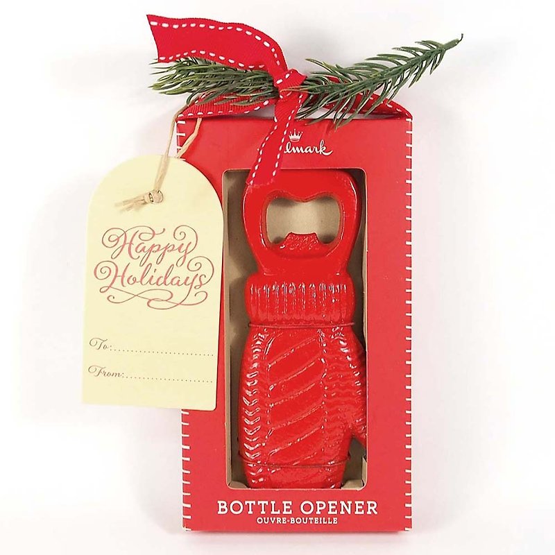 暖暖手套開瓶器【Hallmark禮品 聖誕節系列】 - 開瓶器/開罐器 - 陶 紅色