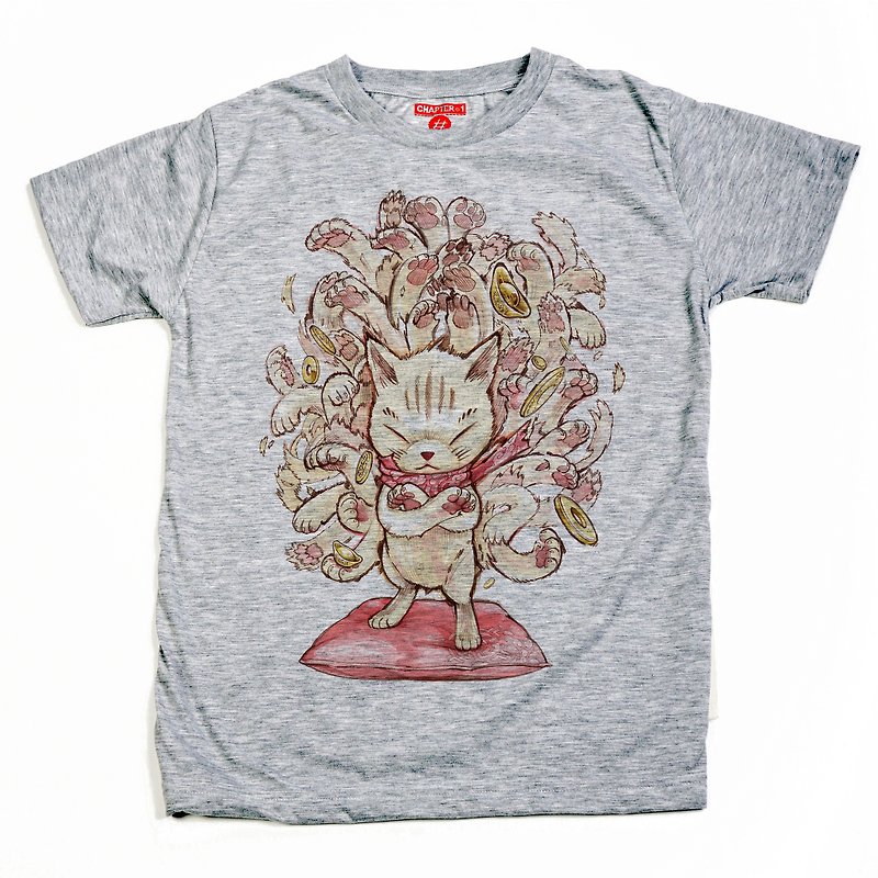 Maneiki Neko 1000 hands Chapter One T-shirt - Men's T-Shirts & Tops - Cotton & Hemp White