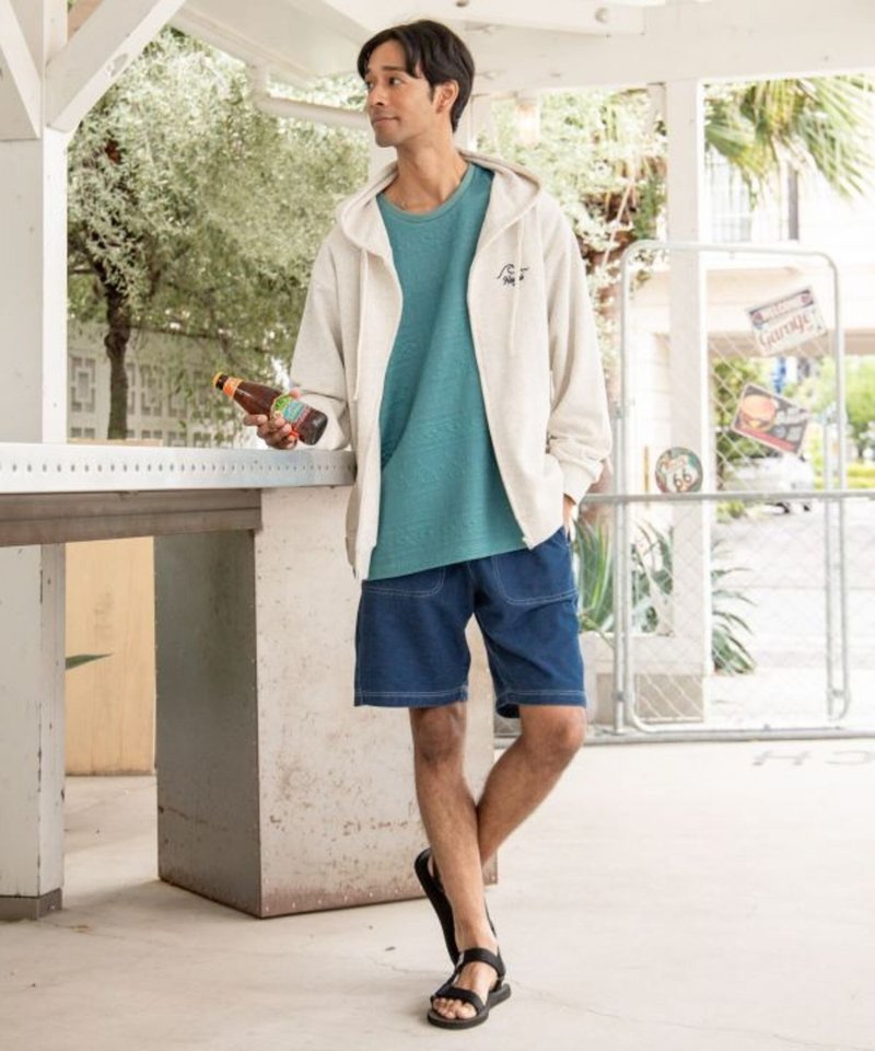 【熱門預購】阿囉哈印花連帽外套 (2色) 4CA-6108 - 中性衛衣/T 恤 - 其他材質 