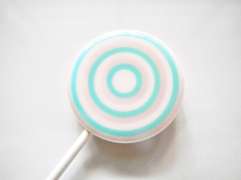 Painted Lollipop-Circles of Blue and Pink (5pcs/box) - ขนมคบเคี้ยว - อาหารสด สึชมพู