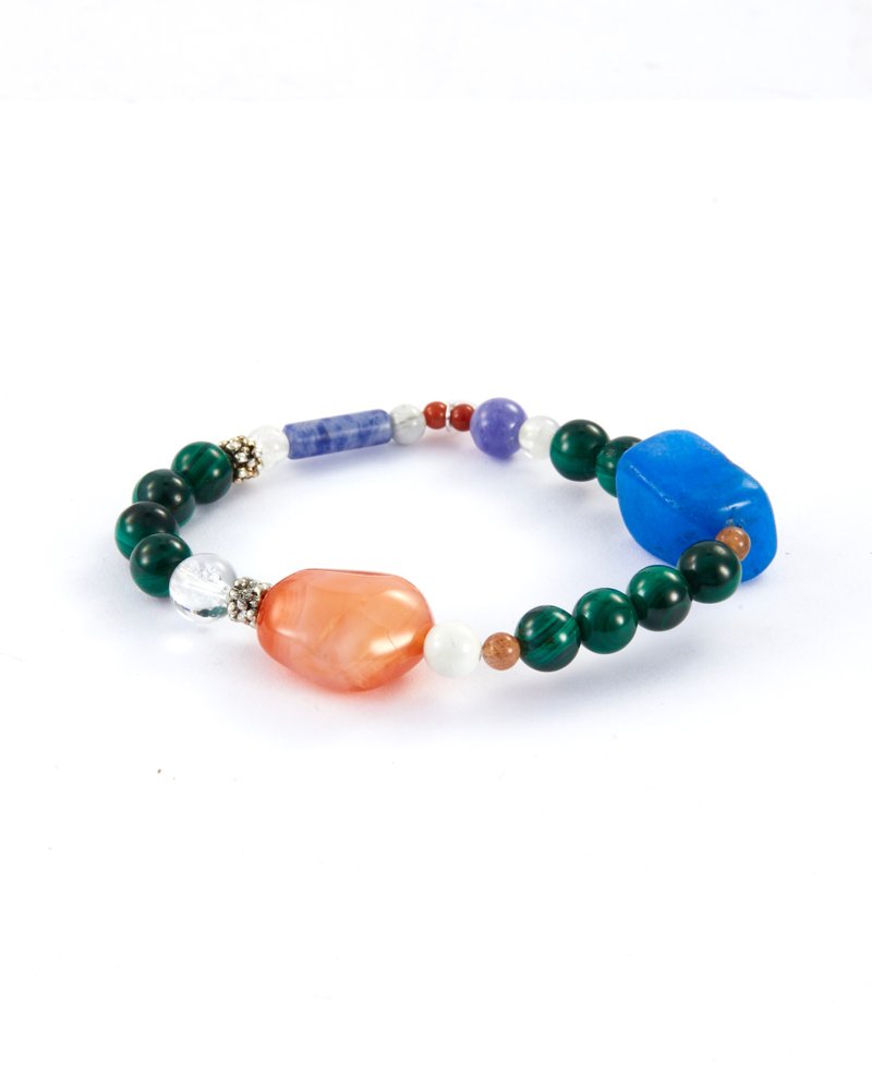 X Peacock Stone agate hand practice - Bracelets - Gemstone Green