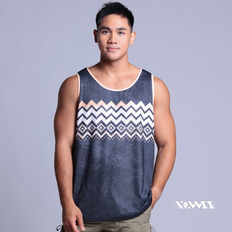 [Towards the Waves Series] Ocean WAWA classic cool vest (for men and women) - Men's Tank Tops & Vests - Polyester Gray