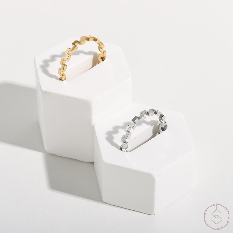 Heart Wall | Open Ring/Medical Steel Ring - General Rings - Other Metals Gold