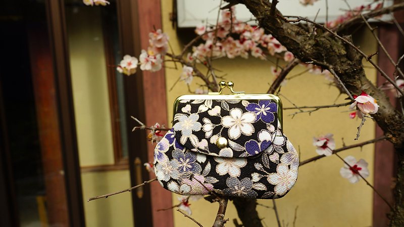 Edo smashed purple cherry pocket bag - กระเป๋าสตางค์ - วัสดุอื่นๆ สึชมพู