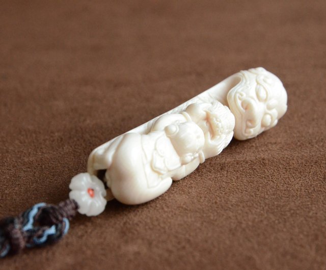 福隆】天然シベリアマンモス象牙化石古代彫刻柄 - ショップ zpyc