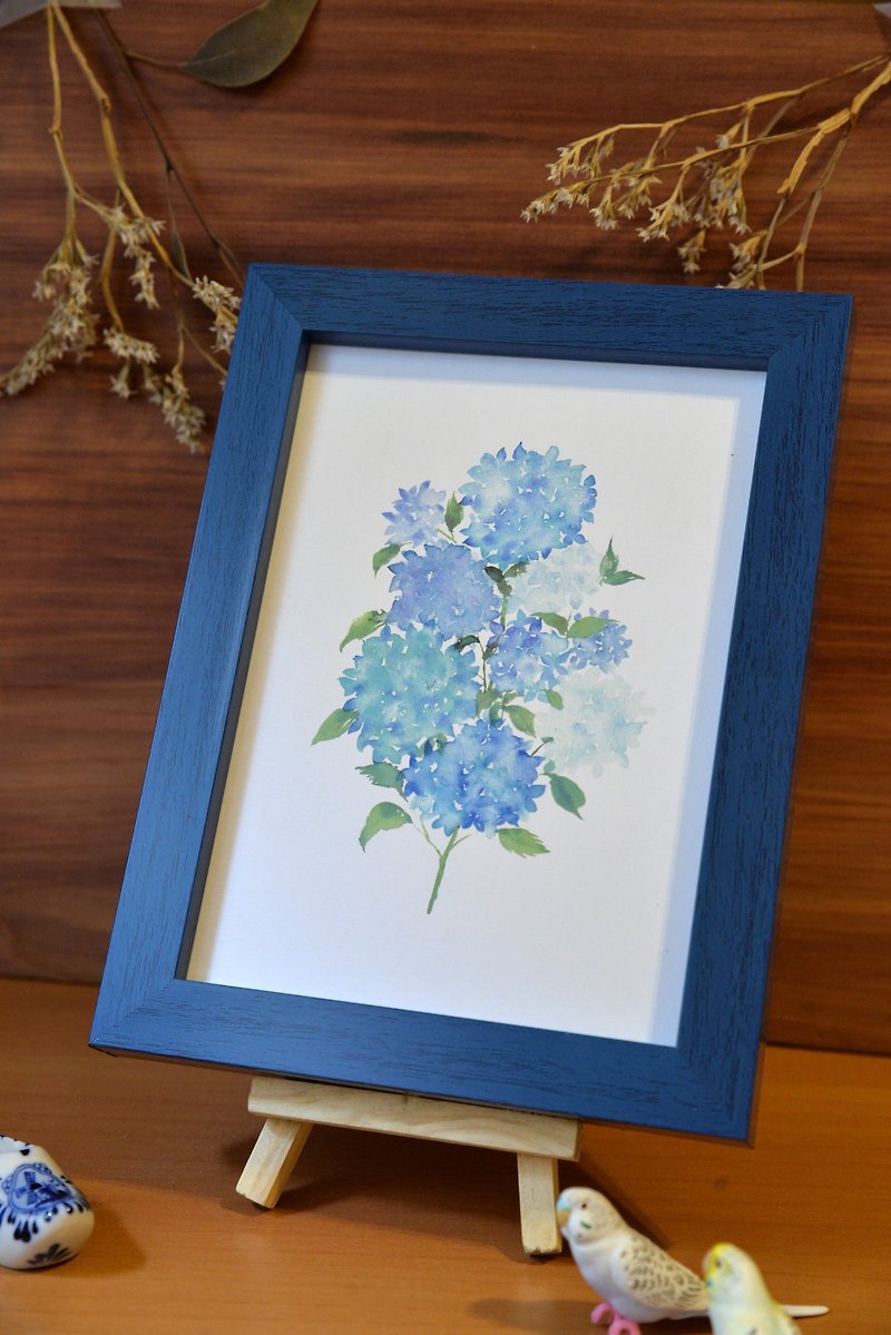 For Zhang Hanhan hand-painted watercolor hydrangea decorative painting - ของวางตกแต่ง - กระดาษ 