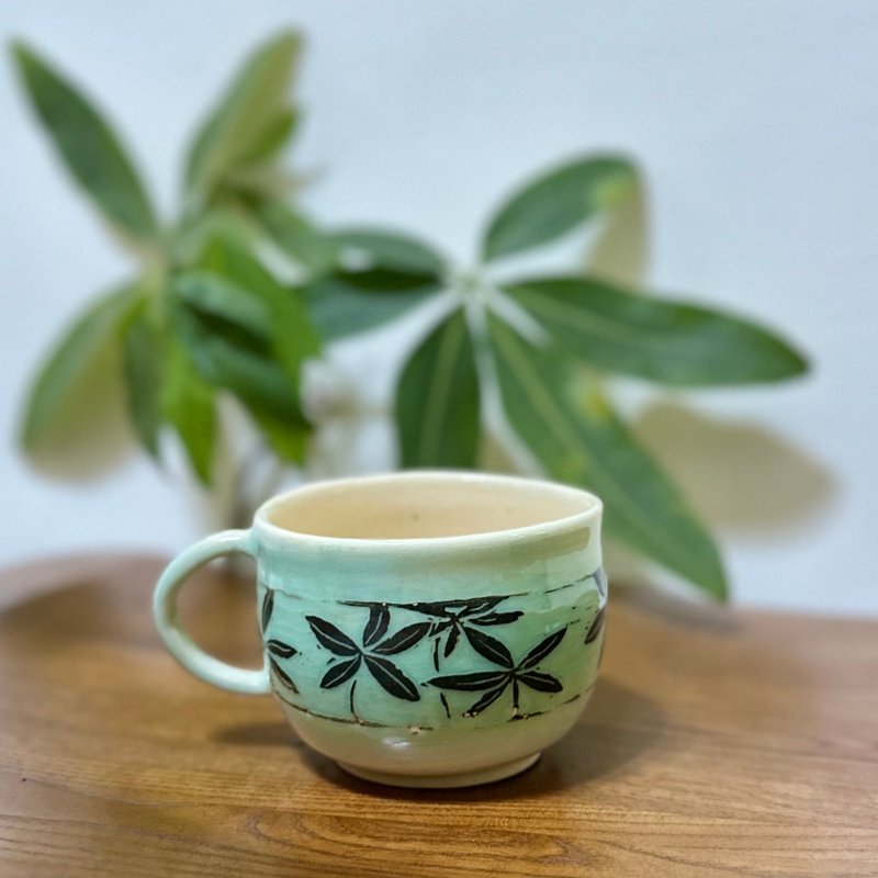 Handcrafted Ceramic Mugs - แก้วมัค/แก้วกาแฟ - ดินเผา สีเขียว