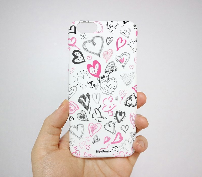 Custom Heart Phone Case, iPhone Case, Galaxy Case, LG Phone Case - เคส/ซองมือถือ - พลาสติก ขาว
