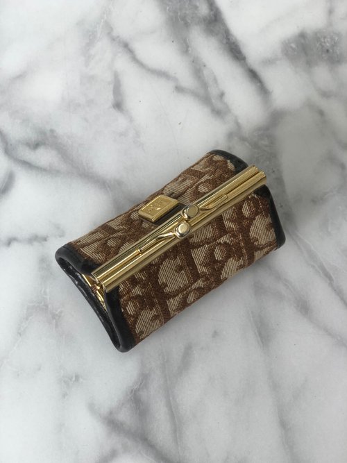 クリスチャンディオール　ChristianDior トロッター　がま口　小銭入れ 409ff6d73cb301d19baf65c8b974e6
