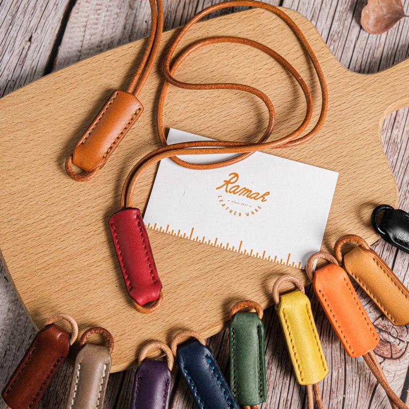 leather lanyard leather lanyard - เชือก/สายคล้อง - หนังแท้ หลากหลายสี