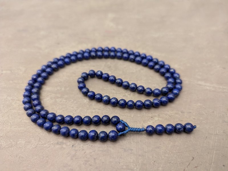 Lapis lazuli mala necklace rosary 108 prayer beads AAA quality natural gemstone - Necklaces - Gemstone Blue