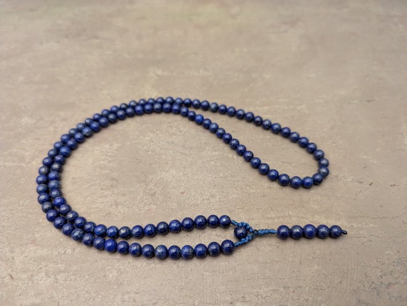 Lapis lazuli mala necklace rosary 108 prayer beads good quality natural gemstone - Necklaces - Gemstone Blue