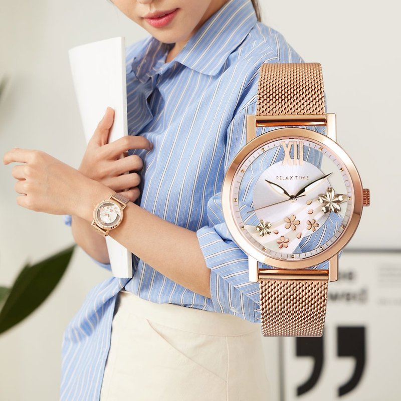 台湾ブランドRELAX TIME bloomシリーズ-桜 レディース 腕時計 - 腕時計 ...