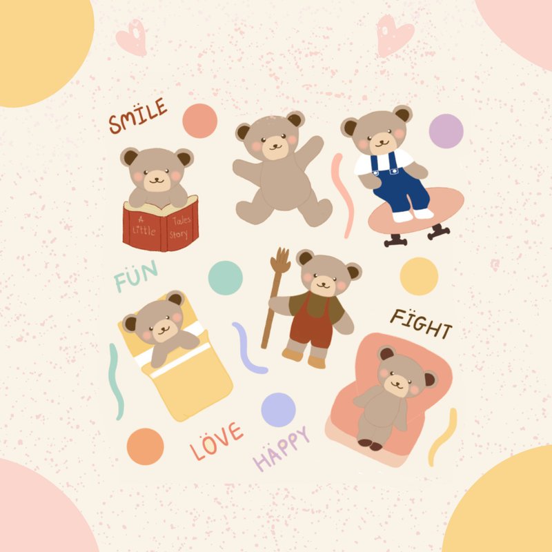 Teddy bear digital sticker - 電腦手機桌布/貼圖/App 圖示 - 其他材質 