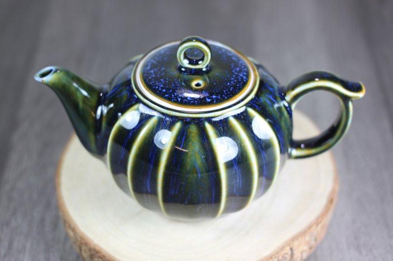 【送禮自用】耀洋 天目釉 曲紋茶壺 鶯歌陶藝名家葉敏祥作品 - 茶壺/茶杯/茶具 - 瓷 