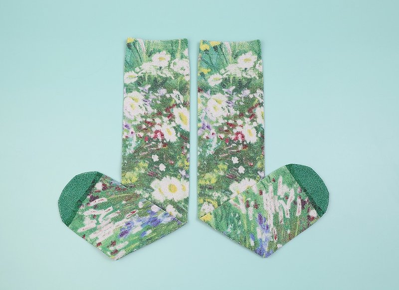 Printed Blingbling Socks - ถุงเท้า - เส้นใยสังเคราะห์ สีเขียว