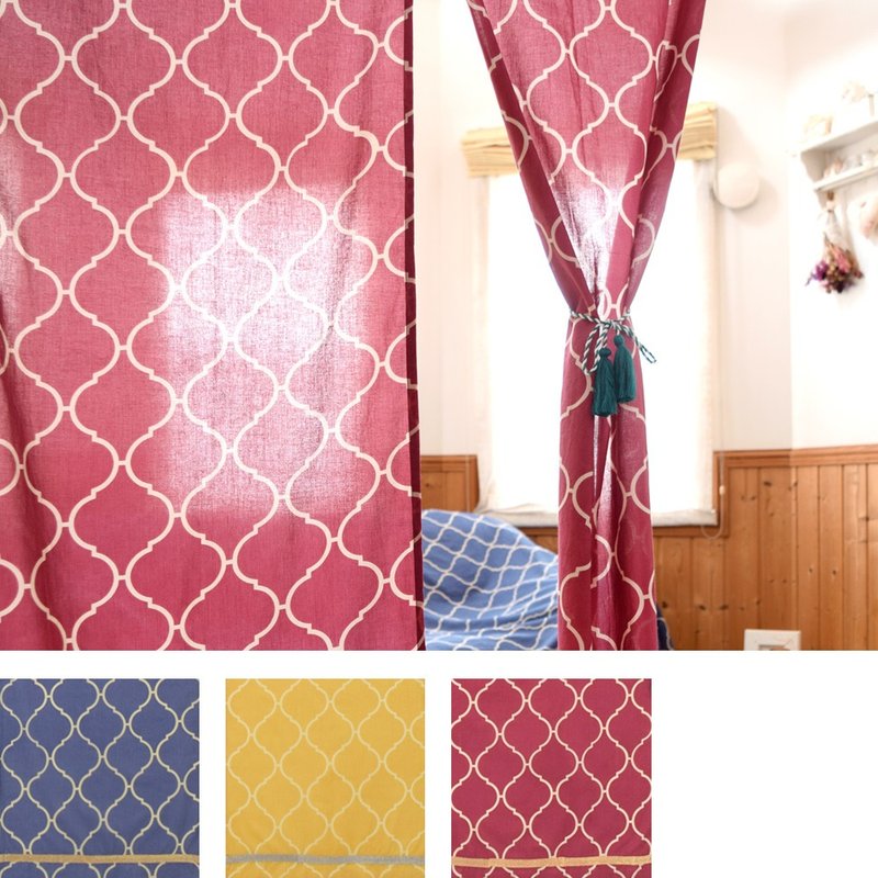 【Pre-order】Red Moroccan style door curtain made in India - Doorway Curtains & Door Signs - Cotton & Hemp Red