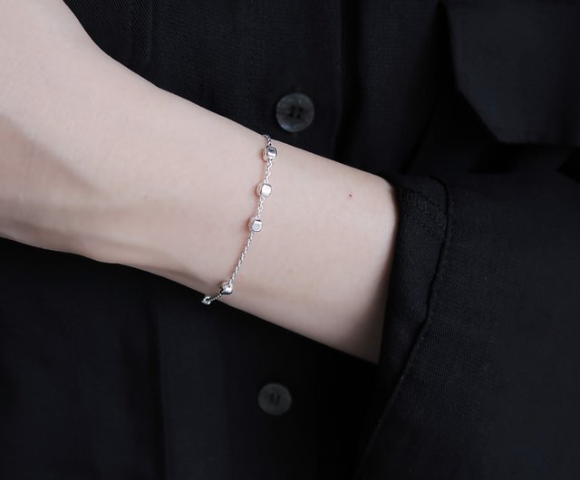 New 925 fashion sterling silver square ball bracelet