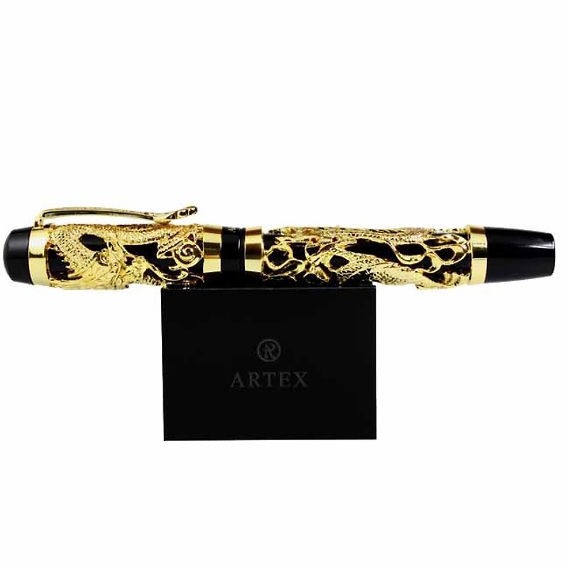 ARTEX Seal Dragon Pen Ink Value Gift Box Bright Gold - ปากกาหมึกซึม - ทองแดงทองเหลือง สีทอง