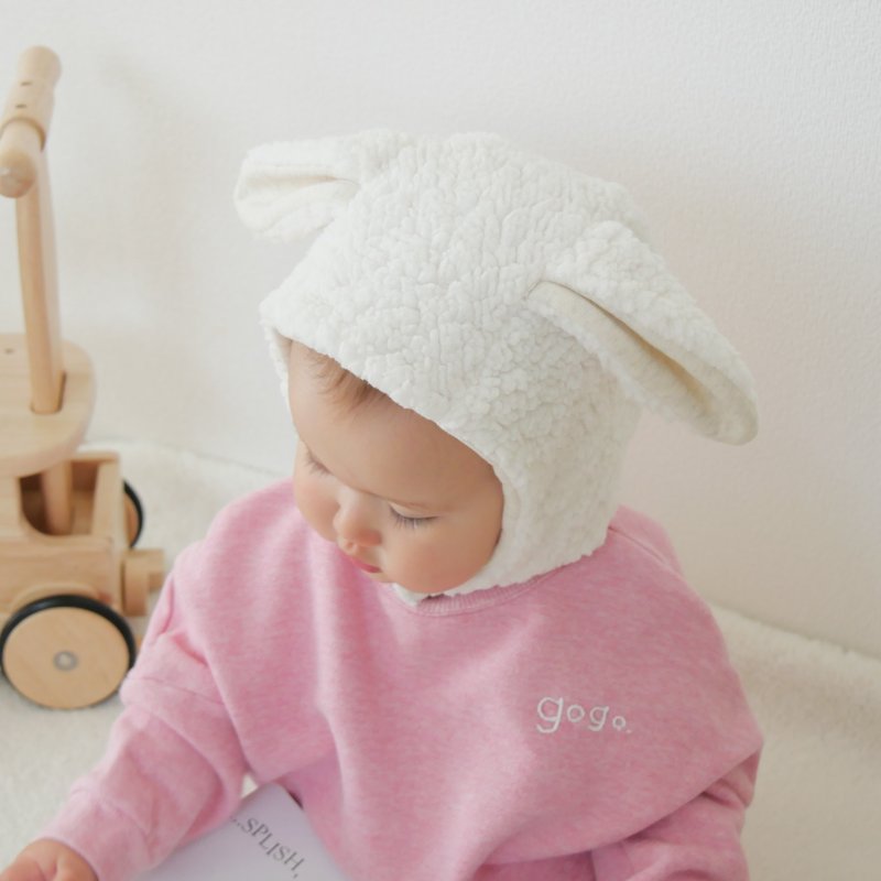 Kids Hats Fluffy Sheep Hat - Baby Hats & Headbands - Cotton & Hemp White