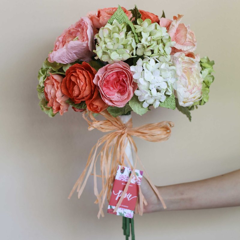 MB109 : Bridal Wedding Bouquet, Orange Tree - Plants - Paper Orange