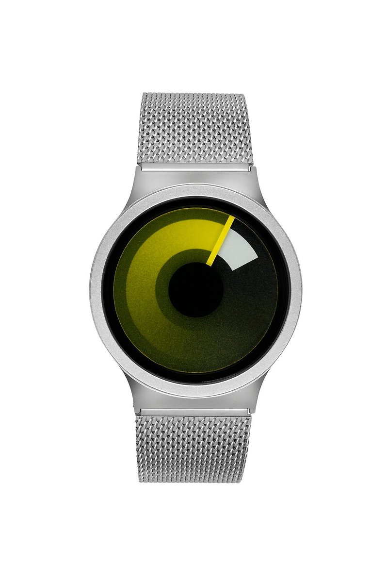 宇宙地平線系列腕錶 (XS - Horizon Chrome, 鋼色錶殼錶帶-黑/黃) - 女錶 - 不鏽鋼 銀色