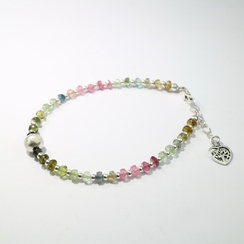 ColorDay [Tourmaline] Dazzling ~ / tourmaline silver bracelets <Tourmaline Silver Bracelet> - Bracelets - Gemstone Multicolor