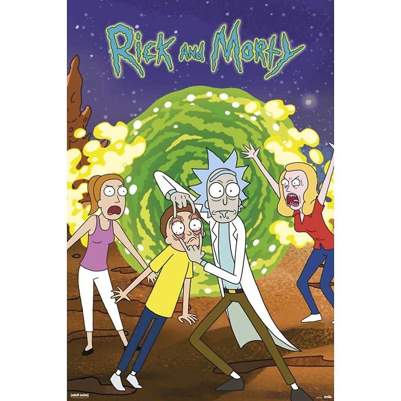 【Rick and Morty】Portal Gaze/RICK AND MORTY/Poster - โปสเตอร์ - กระดาษ สีเขียว