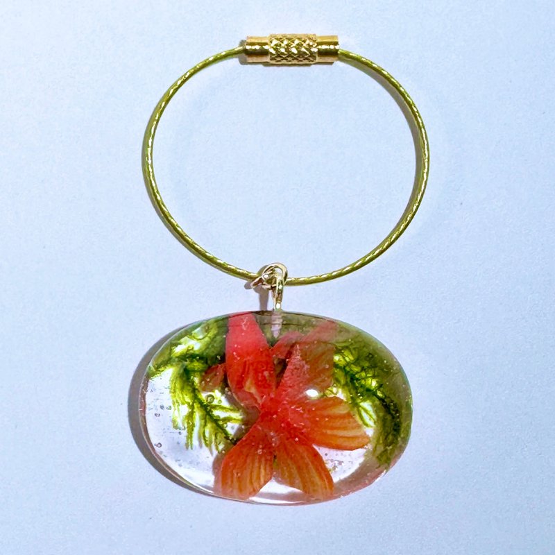金魚　キーホルダー　ワイヤーキーリング - 鑰匙圈/鑰匙包 - 樹脂 紅色