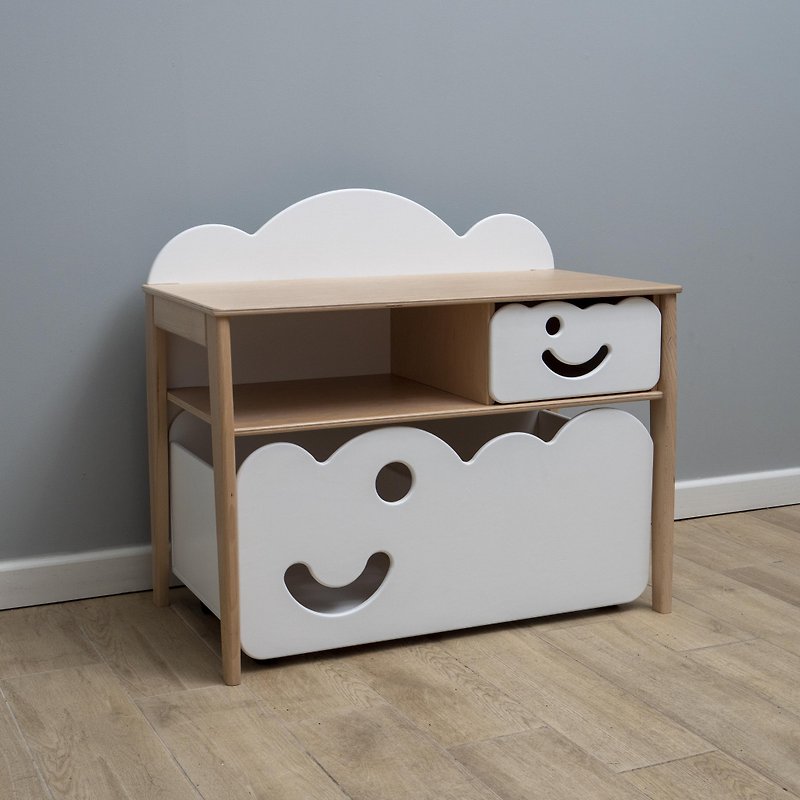 Writing Desk with Nursery Shelves for Kids, Toddler Night Stand & Toy Storage - เฟอร์นิเจอร์เด็ก - ไม้ 