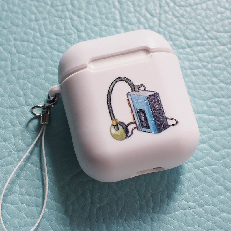 AirPods case, radio cassette player - หูฟัง - พลาสติก สีน้ำเงิน