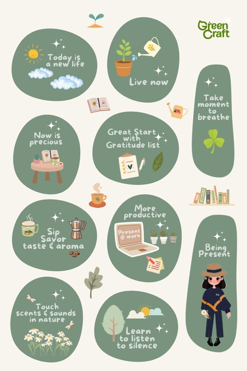 Digital Sticker Theme Mindfulness and Being present - 其他數位商品 - 其他材質 