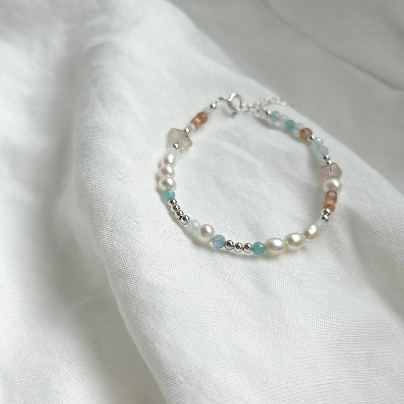 lollipop/pearl strawberry crystal hair crystal sun Stone aquamarine moonstone Stone/bracelet - สร้อยข้อมือ - คริสตัล 