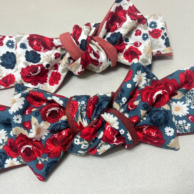 Ovia | Big bow headband - ที่คาดผม - ผ้าฝ้าย/ผ้าลินิน สีกากี