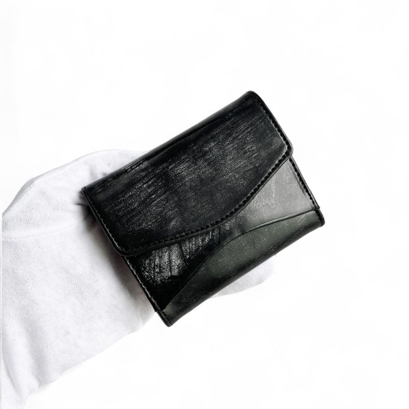 特別版　Jack マイクロウォレット 英国産ブライドルレザー Black  小さな三つ折り財布 - 錢包/皮夾/長短夾 - 真皮 黑色