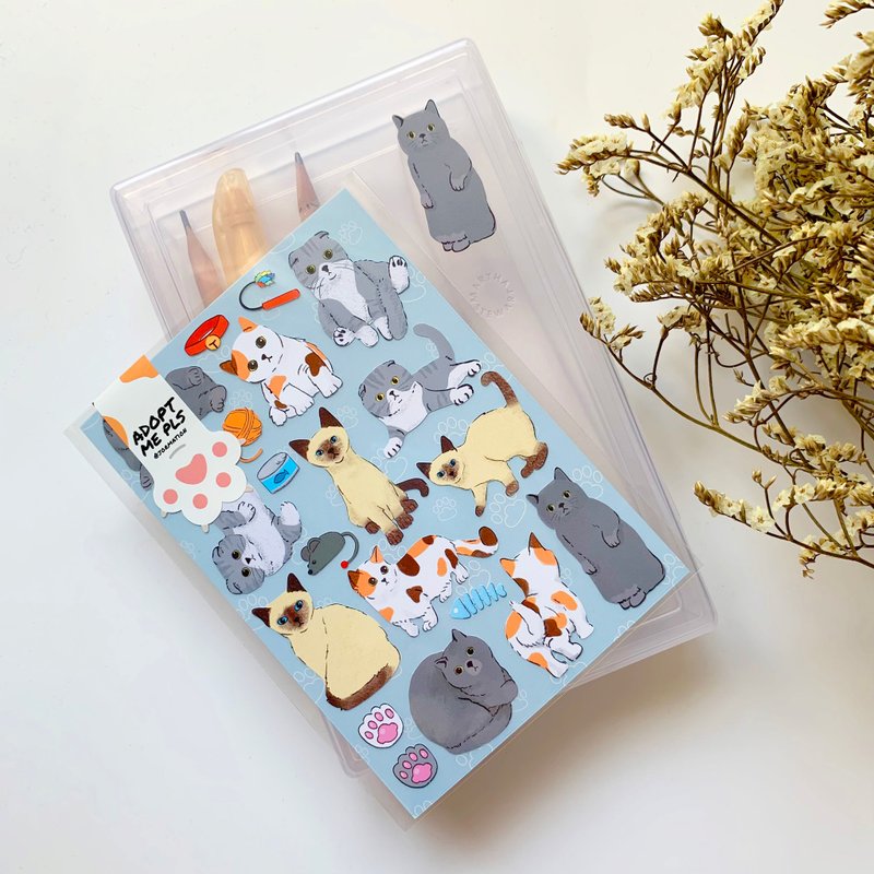 Adopt Me Please: Cat1 Sticker Sheet - Stickers - Waterproof Material 