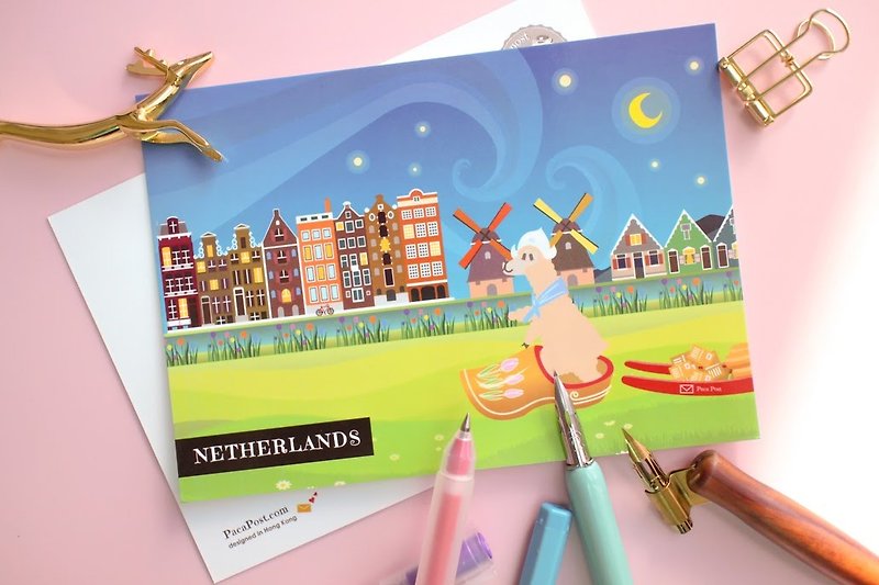 Postcard - Alpaca travel in Netherlands - การ์ด/โปสการ์ด - กระดาษ 